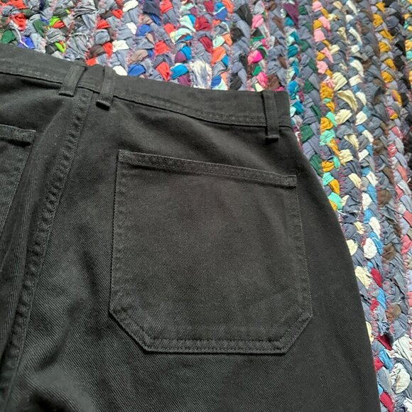 Albam Black Denim Garment Dyed Carpenter Shorts Raw Hem Men's Size 32 Summer - Picture 10 of 15